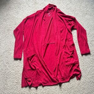 Red New York and Company Open Cardigan
